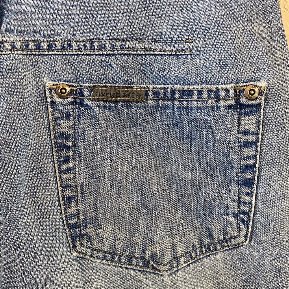 Lee Riveted Four Button Closure High Rise Cut Off Distressed Cotton Shorts 28” - Picture 9 of 14
